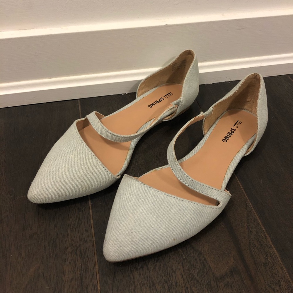 Powder Blue Denim Flats- Call It Spring